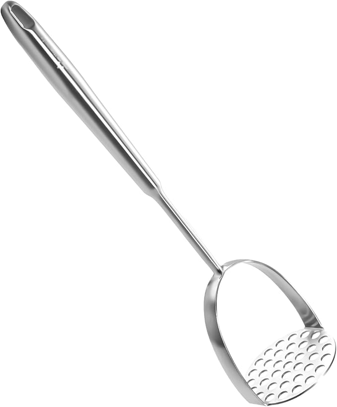 Potato Masher Stainless Steel - Mashed Potato Masher Kitchen Utensil,Potato Smasher For Potatoes, Bean, Vegetable & Fruits,Pet Food, Heavy Duty Metal Avocados Smasher Tool, Dishwasher Safe, 14 Inch