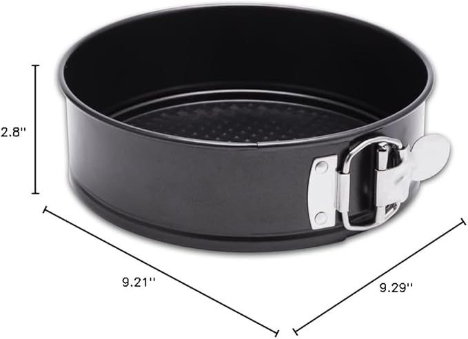HIWARE 9 Inch Non-stick Cheesecake Pan Springform Pan with Removable Bottom/Leakproof - Black