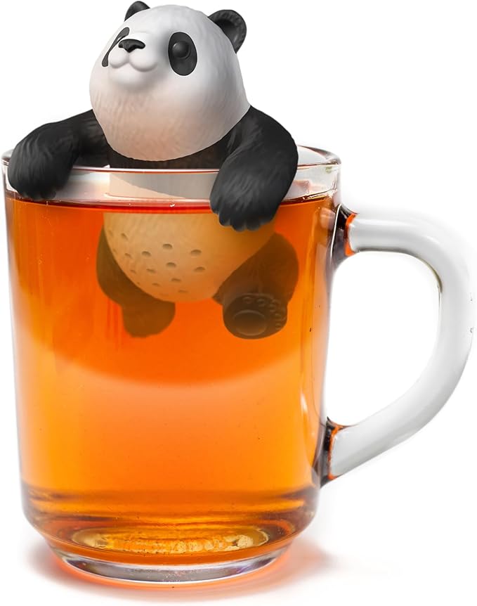 Genuine Fred BAMBREW Tea Infuser Cute Panda Design- For Loose Leaf Tea Flexible, Easy to Clean Silicone Fun Gift for Tea Lovers Clever Kitchen Gadget