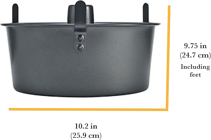Chicago Metallic Angel Food Cake Pan with Cooling Feet, 2-Piece Nonstick Tube Pan, 9.5 Inch Carbon Steel, Perfect for Pound and Sponge Cakes