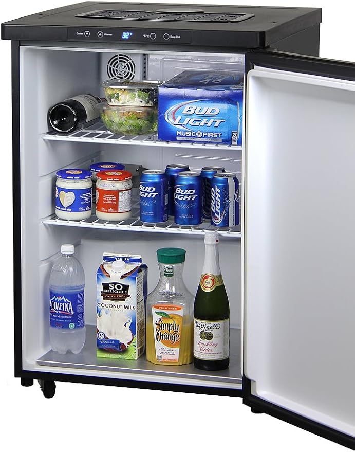 Kegco HBK309S-3 Full-Size Digital Homebrew Kegerator Triple Faucet Ball Lock Keg Dispenser Stainless, Stainless Steel