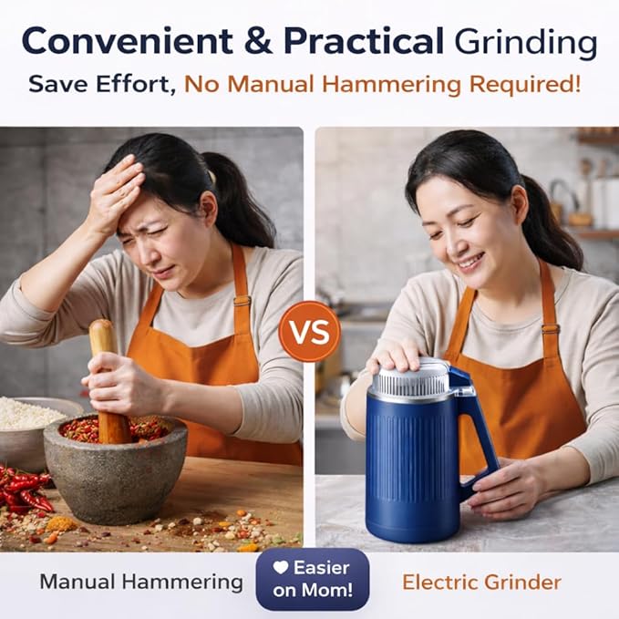 YZJSM Electric Coffee Grinder, 550ML Large Capacity Electric Blade Grinder with 8 Stainless Steel Blades, Multifunctional Grinder for Coffee Beans, Spices, Herbs, Grains & Baby Food (blue)