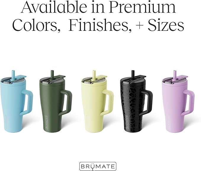 BrüMate Era Flip 30oz Tumbler with 100% Leakproof Covered Straw Lid | Hygienic Covered Straw | Insulated Stainless Steel Water Bottle with Handle | Cup Holder Friendly | BPA-Free (Guava)
