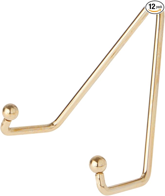 Bard's Shiny Gold-Toned Wall Mountable Plate Hanger, 4.25" H x 3.75" W x 2" D (for Plates 5" - 8"), Pack of 12