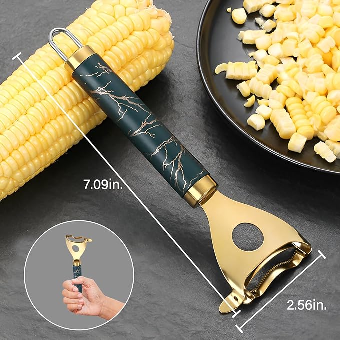 Cobb Gobbler Corn Peeler(2-Pack) – Stainless Steel Corn Kernel Stripper Tool,Labor-Saving and Fast Peeling Tool, Efficient Kitchen Gadget