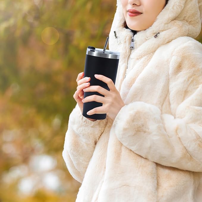 16 Pack 30oz Insulated Tumbler with Lids and Straw, Stainless Steel Travel Coffee Tumbler,Powder Coated Travel Mug (Mixed color)