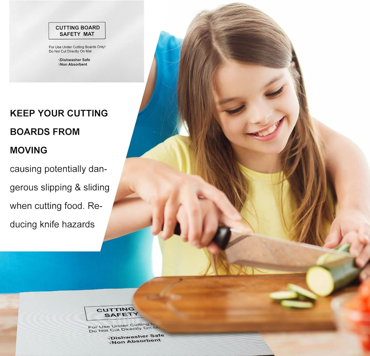 Haull 6 Pcs Non slip Cutting Board Mats Non Absorbent Safety Mat for Under Kitchen Cutting Boards, Dishwasher Safe, 16 x 10 Inches