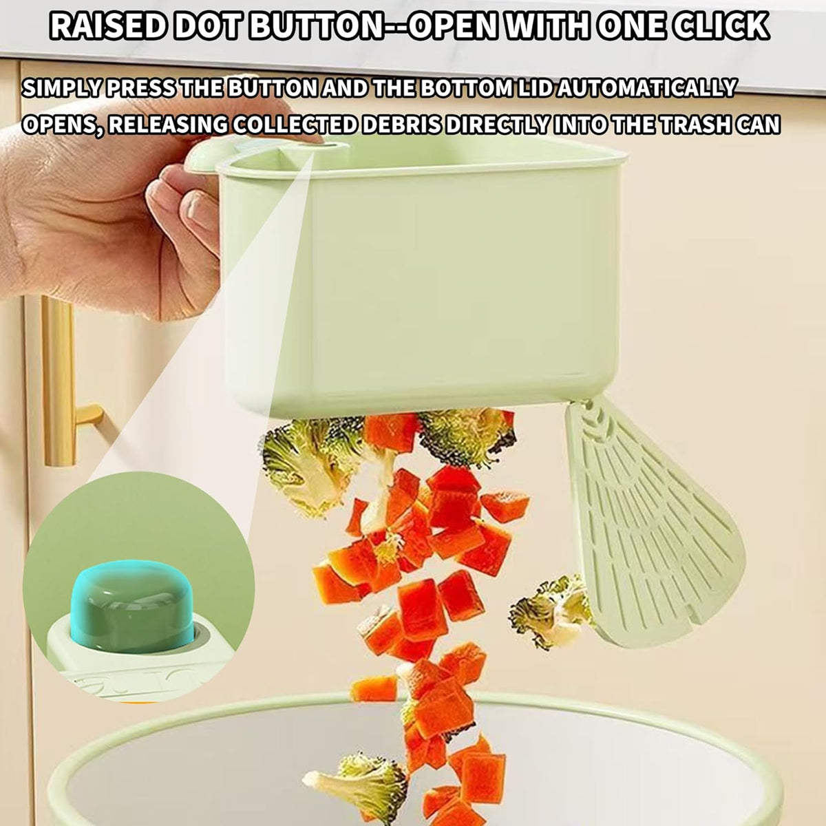 Suction Cup Sink Corner Rack, Suction Cup Press Sink Drainer Basket, Kitchen Sink Food Catcher, Sinks Trash Food Waste Catcher, Triangle Storage Rack with Drain Hole (Green)