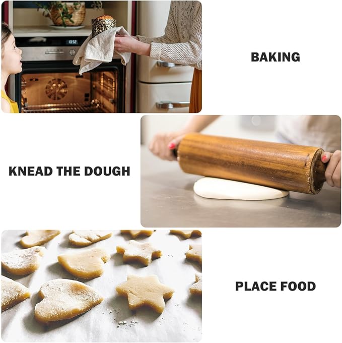 3pcs 42x29.5cm Non-stick Silicone Pastry Mats Heat Resistant Baking Sheet Liners with Fiberglass for Oven and Dough Kneading, Reusable Kitchen Baking Mats Set (coffee Bottom