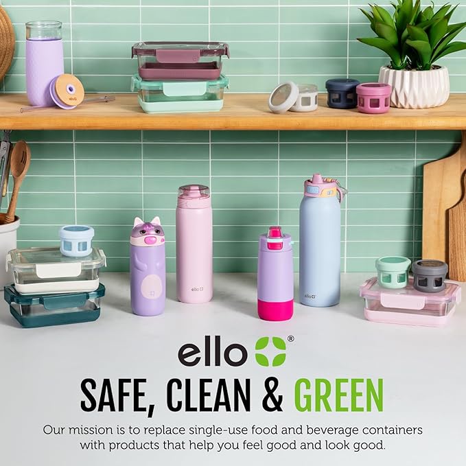 Ello Snap & Nest 10-Piece 4.5 Cup Plastic Meal Prep Set, Reusable Food Containers for Healthy Eating, Freezer, Dishwasher Safe, Sage