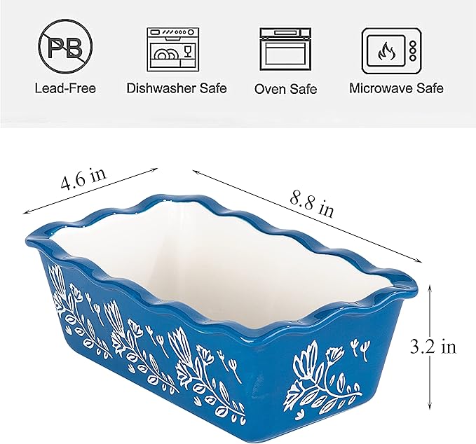 Wisenvoy Loaf Pan Bread Pan Ceramic loaf pans for baking Porcelain Baking Pans Nonstick Bread Pans for Baking