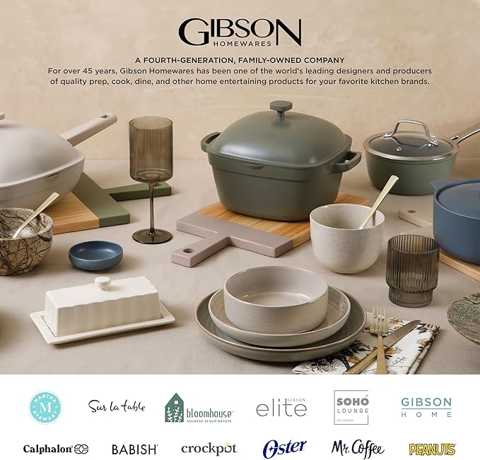 Gibson Home Rothernberg 40-Piece White Porcelain Dinnerware Set – Service for 8, Stackable Plates and Bowls, Durable Kitchen Dinner Set