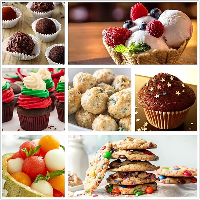 Cookie Scoop, Ice Cream Scoop, 2 Tbsp/ 30 ml/ 1 oz Cookie Scoops for Baking, 18/8 Stainless Steel Cookie Scooper for Baking, Ice Cream Scooper with Trigger Release, Cookie Dough Scoop (Mint)