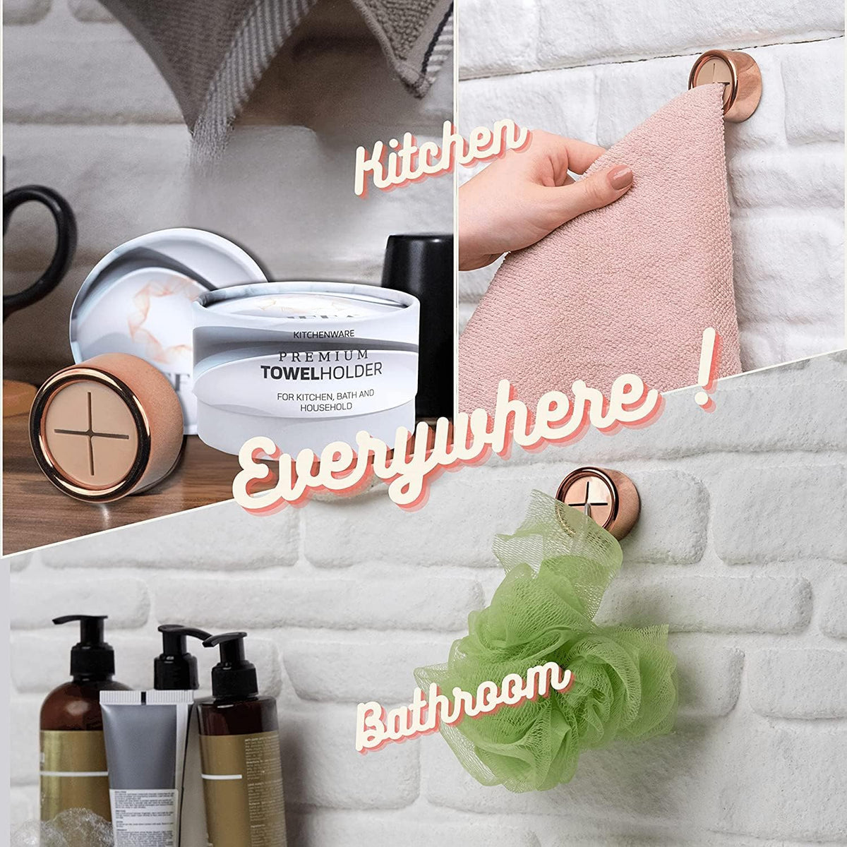 HEFA Towel Hooks, Dish & Hand Towel Holder, Kitchen Organization, 8 Pack Eco