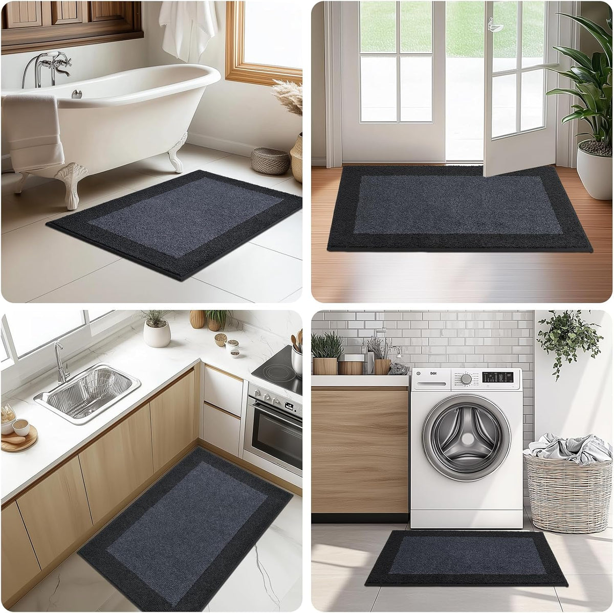 Machine Washable Runner Rug 32" x 120", Non Slip Kitchen Mat for Floor, Absorbent Entryway Rug for Kitchen, Bedroom, Living Room, Hallway, Door (Roll Packing)