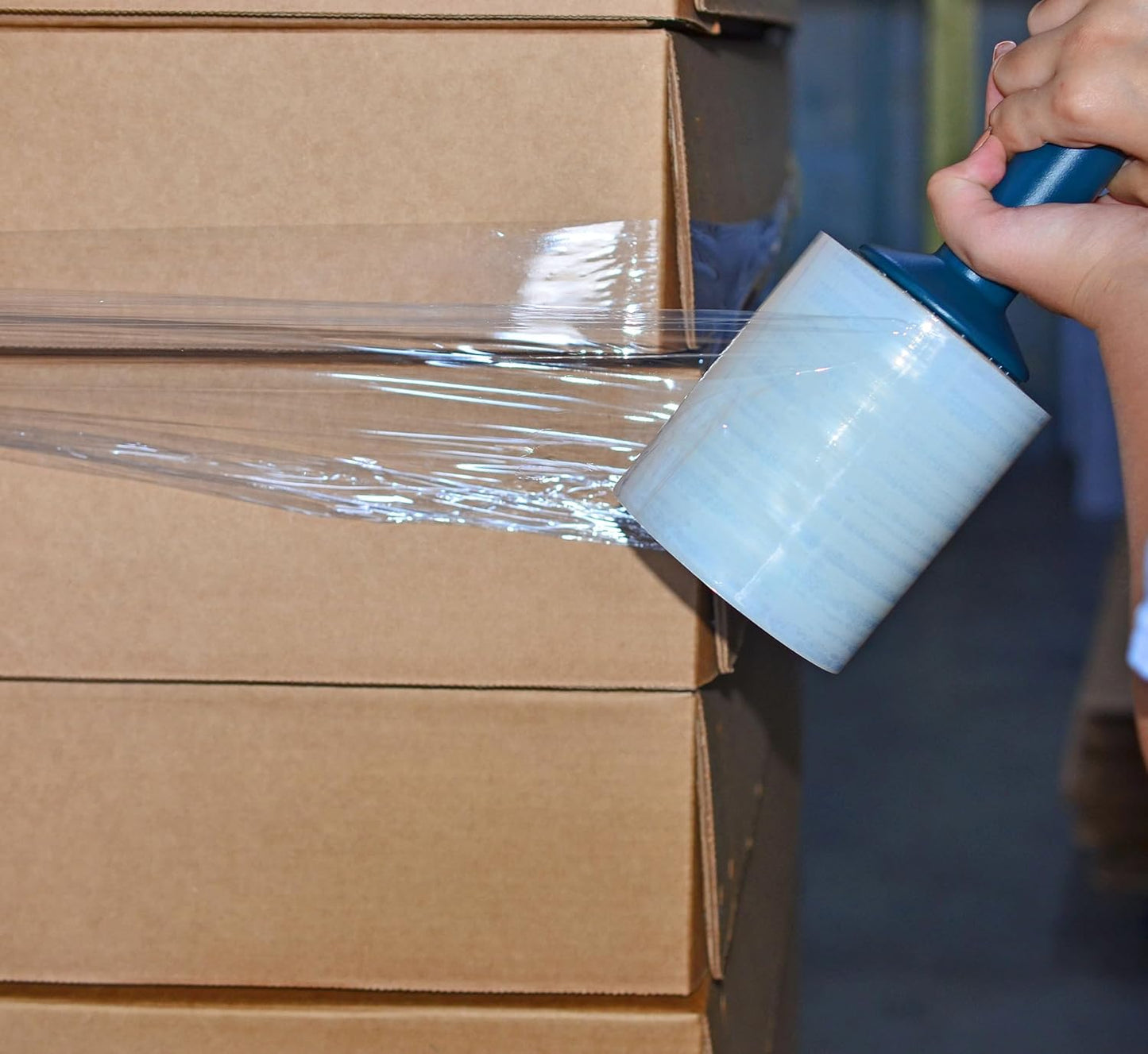 WOD SFD5 Blue Durable Plastic Handheld Compact Shrink Stretch Film Wrap Dispenser Handle - Ideal for Wrapping Pallets, Moving Supplies, & Packaging: Fits Any 3" in. Core (Pack of 1)