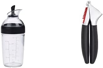 OXO Good Grips Little Salad Dressing Shaker - Black & Good Grips Soft- Handled Garlic Press