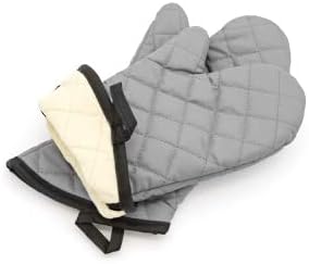 ARCLIBER Oven Mitts 1 Pair of Terry Cloth Lining - Heat Resistant Kitchen Gloves,Flame Oven Mitt Set,15 Inch