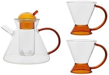 Water Pitcher Nordic Tea Cups Set Heat Resistant Glass Tea Water Pot With Coffee Tea Heating Cold Kettle Filter Baskets Mug Teapot Teacup Glass Pot