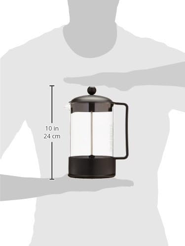 Bodum 51oz Brazil French Press Coffee Maker, High-Heat Borosilicate Glass, Black - Made in Portugal