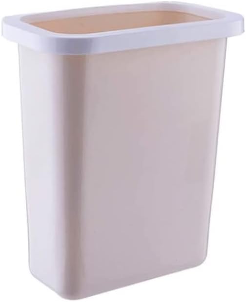 Trash Cans Hanging Waste Bin Under Kitchen Sink,Plastic Dustbins Over Cabinet Door with Top Ring to Fix Garbage Bag Outdoors and Home (Color : Beige)