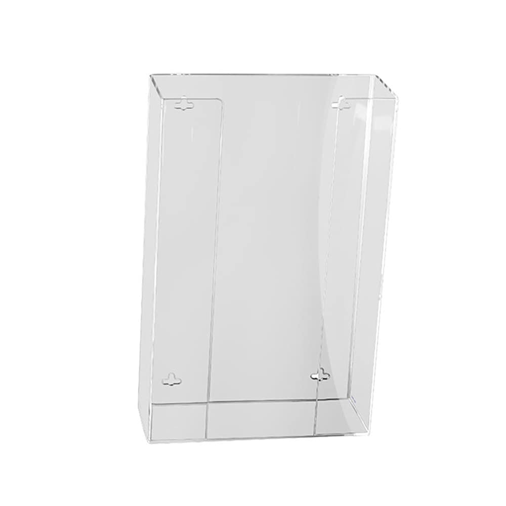 Cq acrylic Rubber Glove Holder for Wall Mount,Clear Disposable Glove Dispenser and Glove Box on Wall,Multipurpose Wall Floating Mask Dispenser and Medical Gloves Rack Storage,10.2”x16”x3.5” Pack of 1