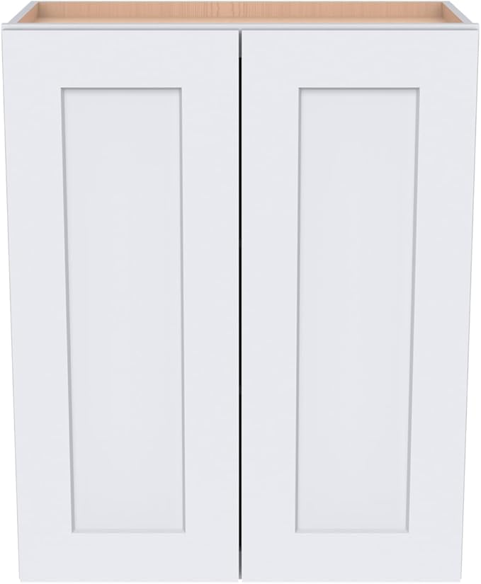 Wall-Mounted Cabinet – Solid Wood Shaker Style Medicine Cabinet with Adjustable Shelves & Soft-Close Doors for Bathroom, Kitchen, and Office Storage (White, 39" W x 12" D x 36" H)