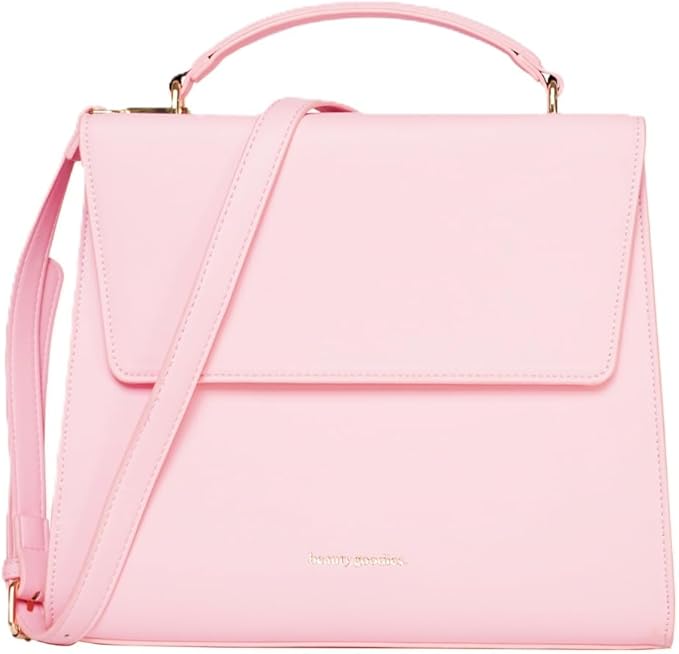 Beauty Gooodies Pink X-Large Lunch Bag for Women, Insulated Lunch Bag, Aesthetic Lunch Boxes and Classy Tote Bag Purse with Strap, Professional Ladies Bags, Chic Lunch Box