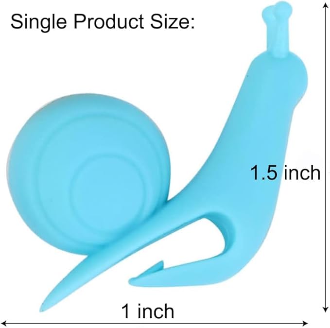 10-Pack Silicone Snail Tea Bag Clips - Cute Colorful Cup Edge Holders for Tea Bags