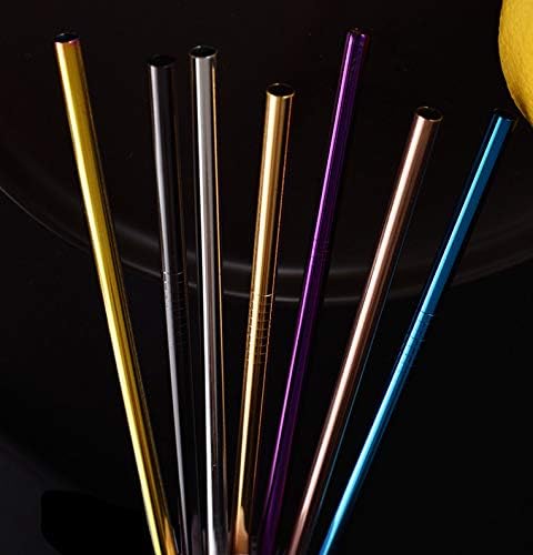 Black Reusable Metal Straws 100Pcs for Bulk Pack.Toddler Child Stainless Steel Straws 265mm Straws for 30oz and 20oz Tumblers Yeti Bulk Order(10.5" Long, Black-100pcs Straight)