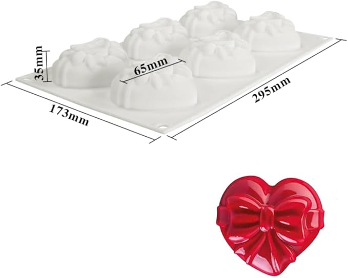 3D Bow Love Silicone Cake Moulds Fondant Decorating Tools Chocolate Pastry Molds Kitchen Baking Accessories (Heart G 11.8 X6.92 X1.4inch)