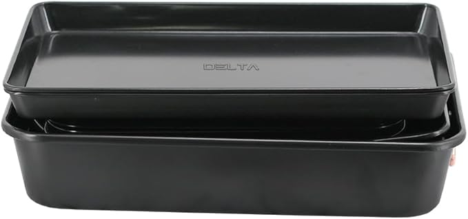 Stackable Nonstick Bakeware Set, 8 Piece Baking Pan Set, Oven Safe Carbon Steel, Includes Cookie Sheet, Muffin Pan, Loaf Pan & Roaster