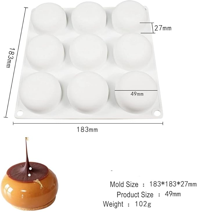 Silicone Mold Fondant Cake Mold DIY Chocolate Baking Tools Cake Decoration Accessories Bakeware (Round)