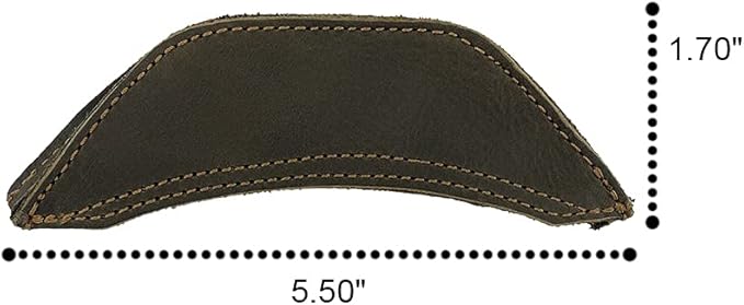 Rustic Leather Hot Handle Holder (Cast Iron Side Kick Potholder) Double Layered, Double Stitched and Handmade by Hide & Drink (Dark Jade)