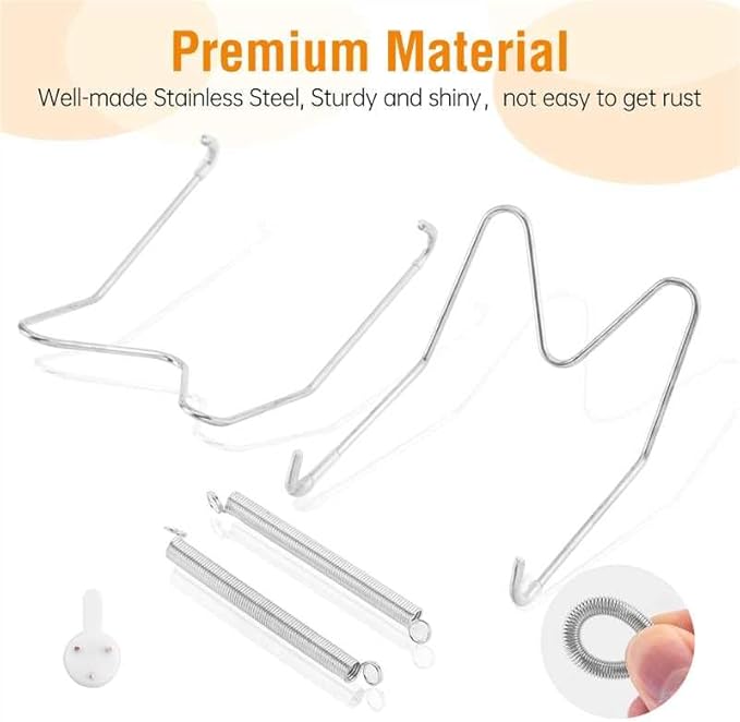 Plate Hangers for The Wall, Suitable for 4-5 inch Decorative Plate, Stainless Steel Wire Plate Holder with Wall Hooks and Rubber tip Protectors, Plate Hangers for Displaying Plates, Platter, Silver