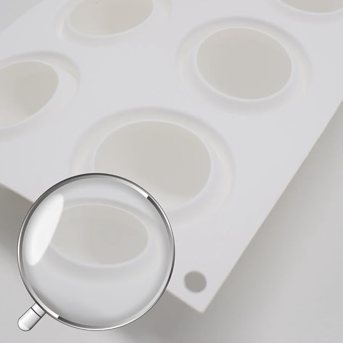 Baking Accessories And Tools Silicone Chocolate Mold Silicon Ball Cake Moulds 3D Half Sphere Candy Truffle Baking Tray (Round D_11.88 X6.96 X1.96inch)