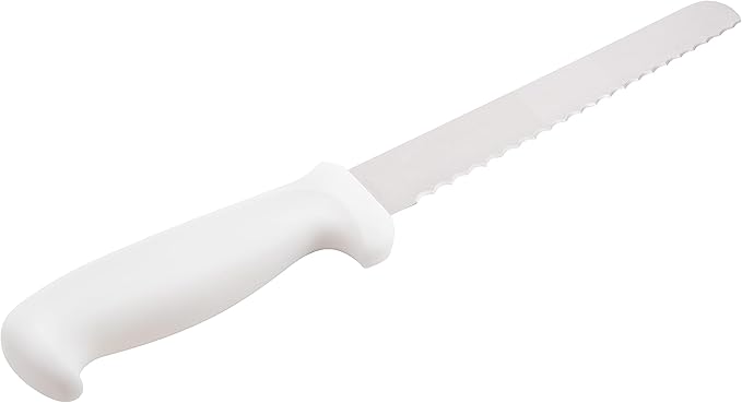 Mundial 5600 Series 8-Inch Serrated Edge Carving and Slicing Knife with White Handle