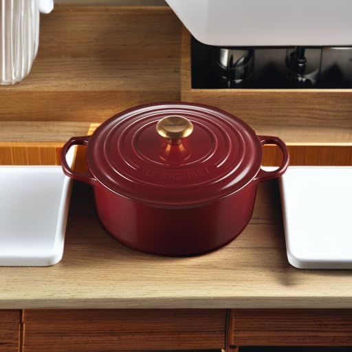 Le Creuset Enameled Cast Iron Signature Round Dutch Oven, 5.5 qt., Garnet