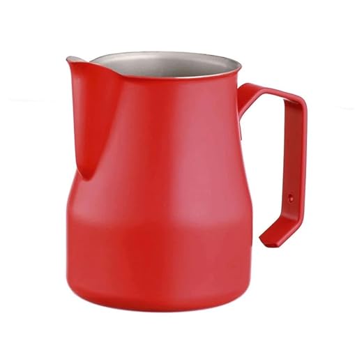 Motta 35cl Stainless Steel Professional Milk Pitcher, 11.8 Fluid Ounce, Red