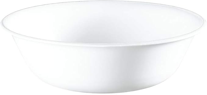 Corelle Vitrelle 6-Piece Soup/Cereal Bowl Set Triple Layer Glass and Chip Resistant, 18-Oz Lightweight Round Bowls, Winter Frost White