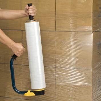 WOD Industrial Strength Stretch Film Dispenser with Adjustable Handle - Fits 12", 15", and 18" Widths, Compatible with 1.5", 2", and 3" Cores, Heavy Duty Aluminum Base for Pallet Wrapping (1 Pack)