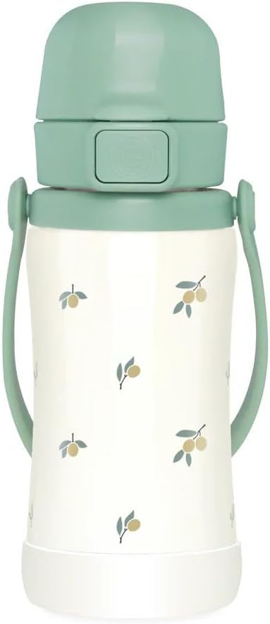 GROSMIMI Slow Flow Toddler Tumbler Water Bottle BPA Free 10 oz. (Stainless Steel, Olive)