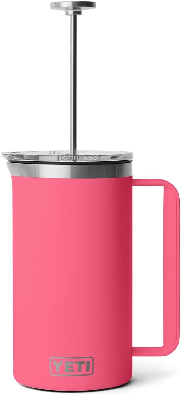 YETI Rambler 34 oz French Press with MagSlider Pitcher Lid Set, Tropical Pink