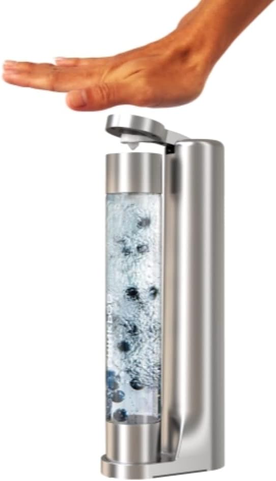 Fizzpod Home Soda Maker Sparkling Water Carbonator With 3 Bottles and 2 Bottle Brushes (Silver)