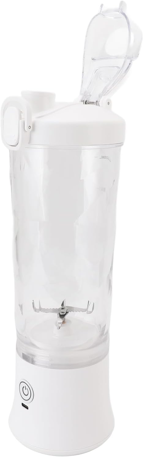 Portable Blender, Mini USB C Rechargeable Blender, 600ml 18000RPM with Stainless Steel Blades & RGB Light, Ideal for Travel, Gym & Home