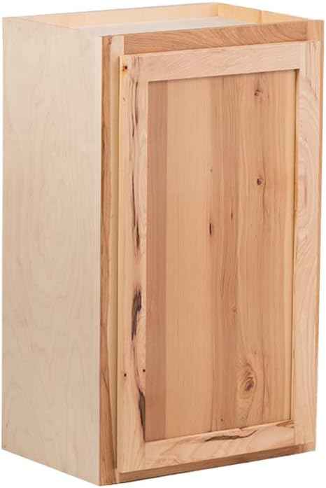 Quicklock RTA (Ready-to-Assemble) 42" Tall Wall Kitchen Cabinets - Shaker Style | 100% Hardwood | Made in America | Soft Close Hardware (Rustic Hickory, 12" D x 12" W x 42" H)