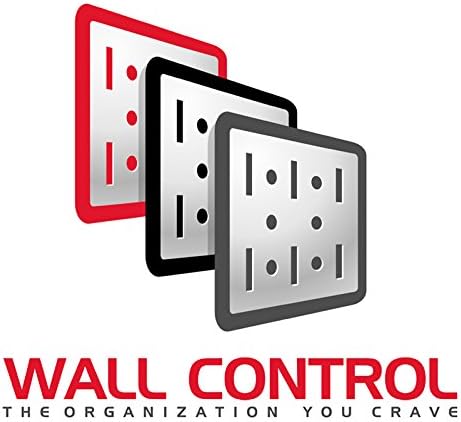 Wall Control Kitchen Pegboard Organizer Pots and Pans Storage Rack Organization Kit with Red Pegboard and White Accessories