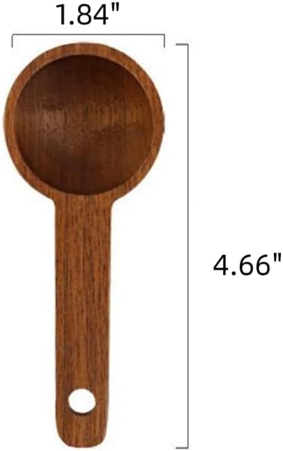 Wooden Coffee Spoon in Walnut, Coffee Scoop Measuring for Coffee Beans, Whole Beans Ground Beans or Tea, Home Kitchen Accessories, Coffee Scoop - 1 Pack, 15ml