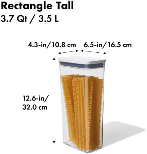 OXO Good Grips POP Container - Rectangle Tall 3.7 Qt,transparent,(Pack of 8)