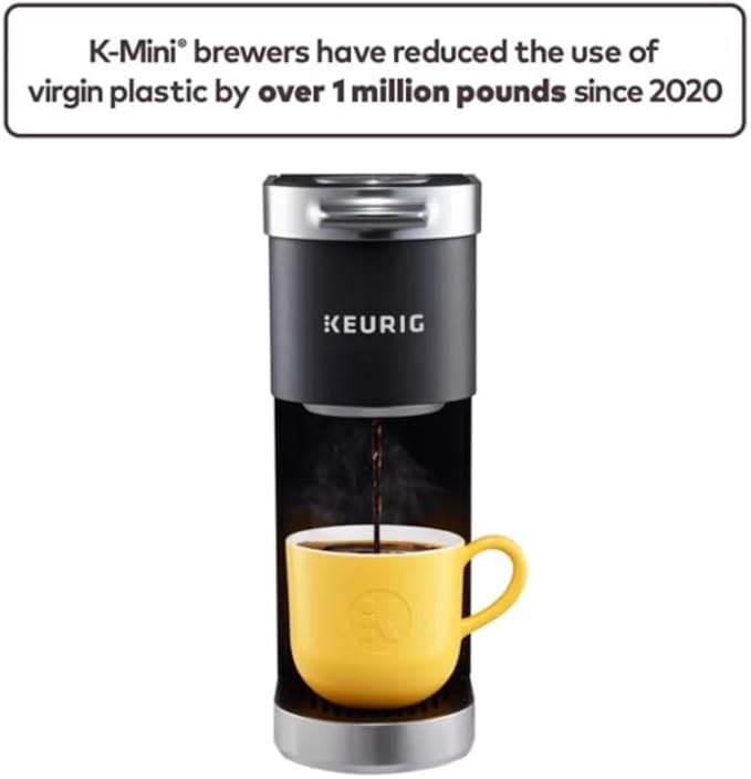 Keurig K-Mini Plus Single Serve Coffee Maker, with 5-inch Brewer, 6 to 12 Pounds Brew Size, K-Cup Pod and Cord Storage (Black)